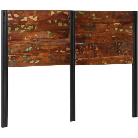 Cabecero 140 cm Madera Maciza Reciclada y Hierro