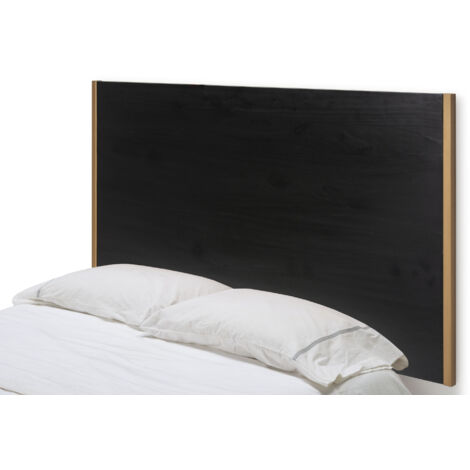 Cabecero 160X3X90 Madera Negro/Metal Dorado