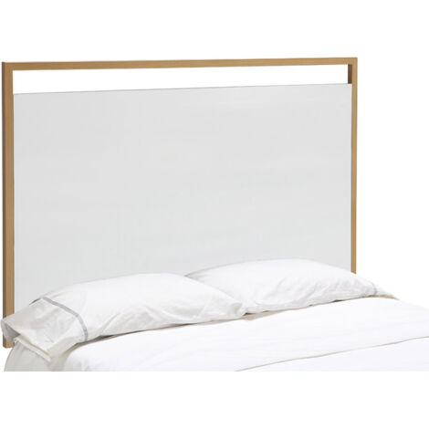 Cabecero 160X4X100 Madera Blanco/Metal Dorado