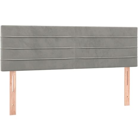 Cabecero accesorio para dormir mueble de dormitorio 2 piezas 72 x 5 x 78/88 cm tela de terciopelo gris claro TDL0206424