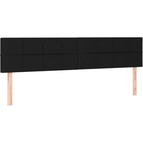 Cabecero accesorio para dormir mueble de dormitorio 2 piezas 80 x 5 x 78/88 cm tela negra TDL0206238
