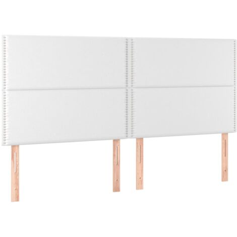 Cabecero accesorio para dormir mueble de dormitorio en 4 partes 100 x 5 x 78/88 cm blanco sintético TDL0206080