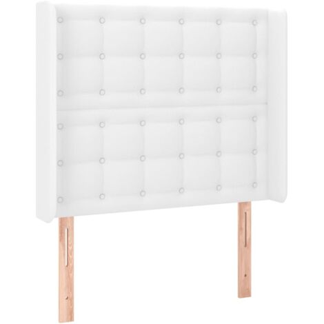 Cabecero accesorio para dormir mueble dormitorio con borde lateral 93 x 16 x 118/128 cm blanco sintético TDL0205767