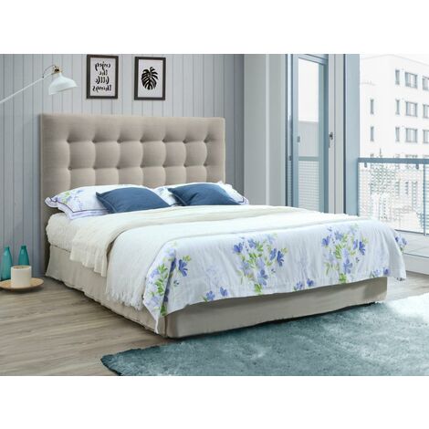 Cabecero acolchado FRANCESCO - 140 cm - Tela - Beige - Venta-unica - Beige