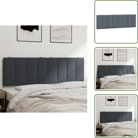 Cabecero acolchado - vidaXL Cabecero de cama acolchado Hanko terciopelo gris oscuro 160 cm - Diseño elegante