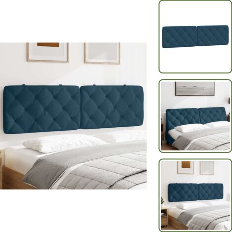 Cabecero acolchado - vidaXL Cabecero de cama acolchado terciopelo azul 180 cm - Cama
