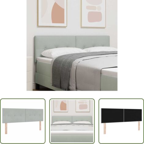 Cabecero ajustable -  Cabecero Gris Claro 160 cm Terciopelo