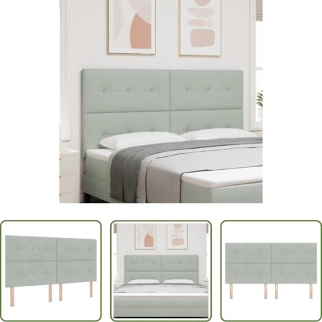 Cabecero ajustable -  Cabecero Gris Claro 180 cm Terciopelo