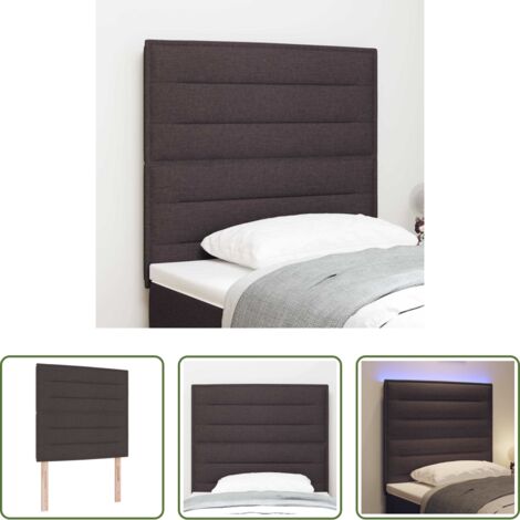 Cabecero ajustable -  Cabecero LED con tiras LED Manual Marrón Oscuro 100 cm tela