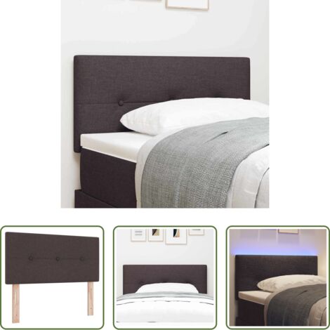 Cabecero ajustable -  Cabecero LED con tiras LED Manual Marrón Oscuro 80 cm tela