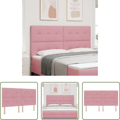 Cabecero ajustable -  Cabecero Rosa 180 cm Terciopelo
