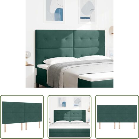 Cabecero ajustable -  Cabecero Verde oscuro 180 cm Terciopelo