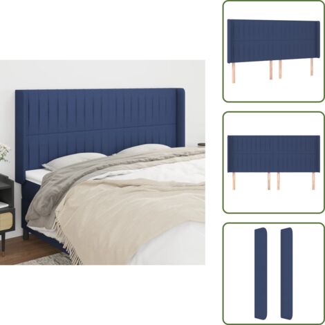 Cabecero ajustable - vidaXL Cabecero con orejas de tela azul 183x16x118/128 cm - Cabecero de madera