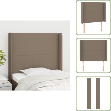 Cabecero ajustable - vidaXL Cabecero con orejas de tela gris taupe 83x16x118/128 cm - Cabecero de cama gris
