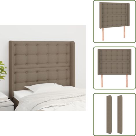 Cabecero ajustable - vidaXL Cabecero con orejas de tela gris taupe 93x16x118/128 cm - Cabecero de madera
