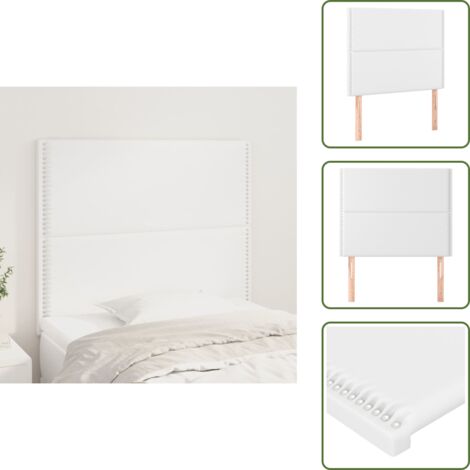 Cabecero ajustable - vidaXL Cabecero de cama blanco 100x5x118/128 cm piel sintética - Soporte para espalda