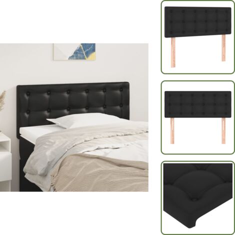 Cabecero ajustable - vidaXL Cabecero de cuero sintético negro 90x5x78/88 cm - Cabecero de cama con patas