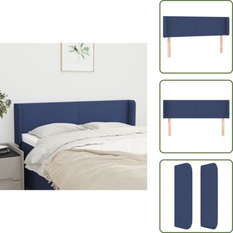 Cabecero ajustable - vidaXL Cabecero de tela azul 147x16x78/88 cm - Cabecero de madera