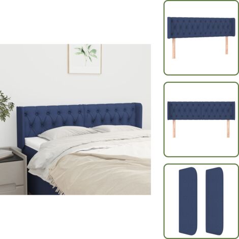 Cabecero ajustable - vidaXL Cabecero de tela azul 147x16x78/88 cm - Cabecero de madera