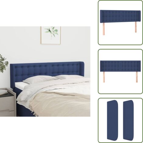Cabecero ajustable - vidaXL Cabecero de tela azul 147x16x78/88 cm - Cabecero de madera