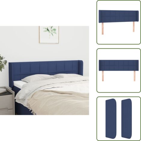 Cabecero ajustable - vidaXL Cabecero de tela azul 147x16x78/88 cm - Cabecero de madera