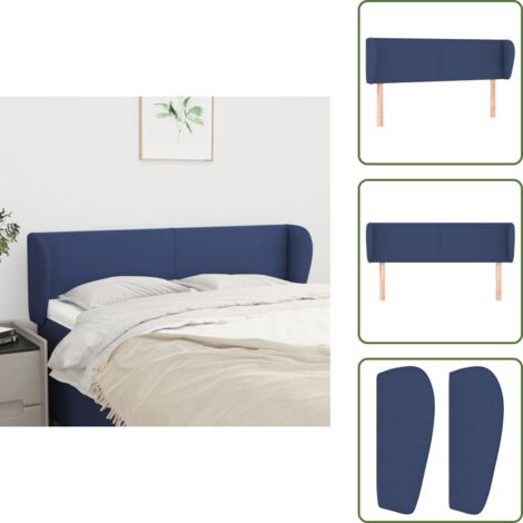 Cabecero ajustable - vidaXL Cabecero de tela azul 147x23x78/88 cm - Cabecero de madera