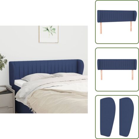 Cabecero ajustable - vidaXL Cabecero de tela azul 147x23x78/88 cm - Cabecero de madera