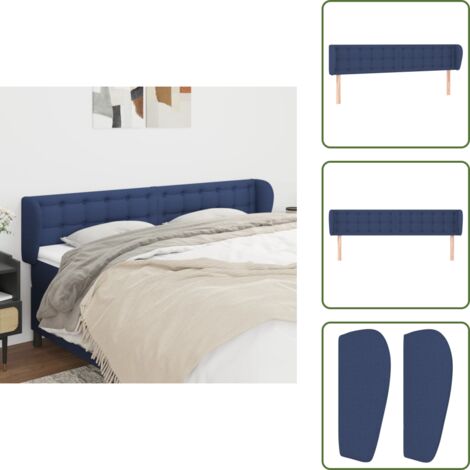 Cabecero ajustable - vidaXL Cabecero de tela azul 203x23x78/88 cm - Cabecero de madera