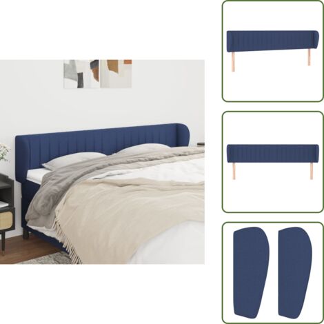 Cabecero ajustable - vidaXL Cabecero de tela azul 203x23x78/88 cm - Cabecero de madera