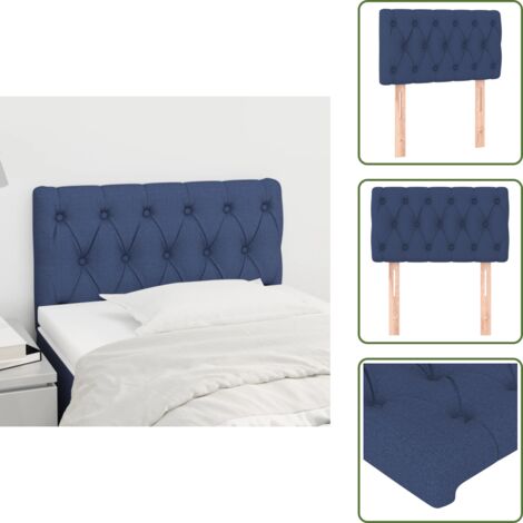 Cabecero ajustable - vidaXL Cabecero de tela azul 80x7x78/88 cm - Cabecero de madera