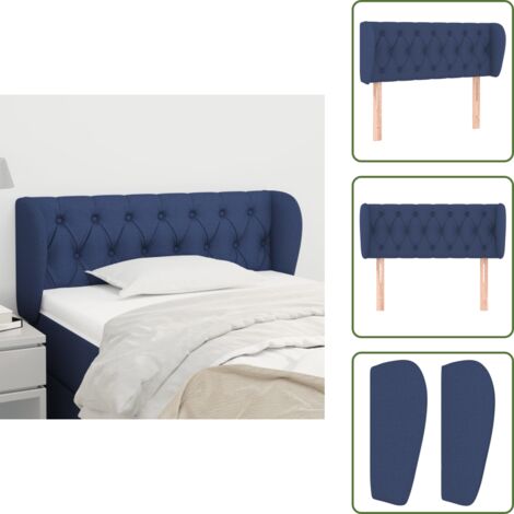 Cabecero ajustable - vidaXL Cabecero de tela azul 93x23x78/88 cm - Cabecero de madera