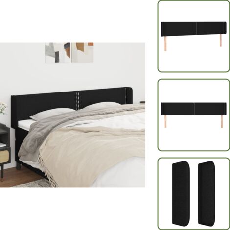 Cabecero ajustable - vidaXL Cabecero de tela negro 183x16x78/88 cm - Cabecero de madera