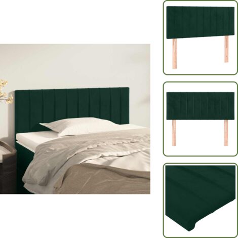 Cabecero ajustable - vidaXL Cabecero de terciopelo verde oscuro 100x5x78/88 cm - Apoyo para espalda
