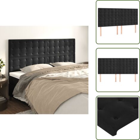 Cabecero ajustable - vidaXL Cabecero Terciopelo Negro 180x5x118/128 cm - Cama con cabecero