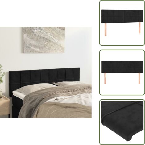 Cabecero ajustable - vidaXL Cabeceros terciopelo negro 144x5x78/88 cm - Cabecero de madera