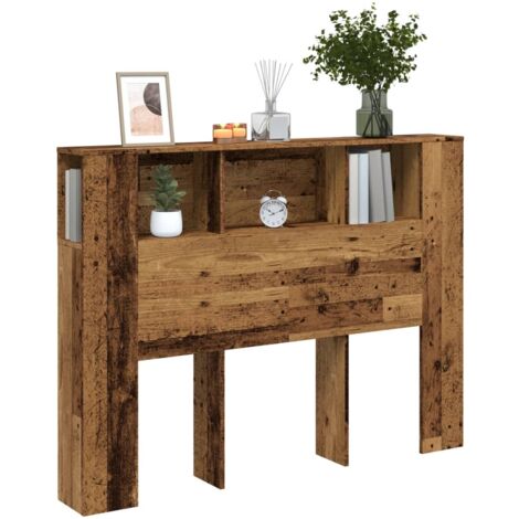 Cabecero armario madera ingeniería envejecida 140x18,5x102,5 cm