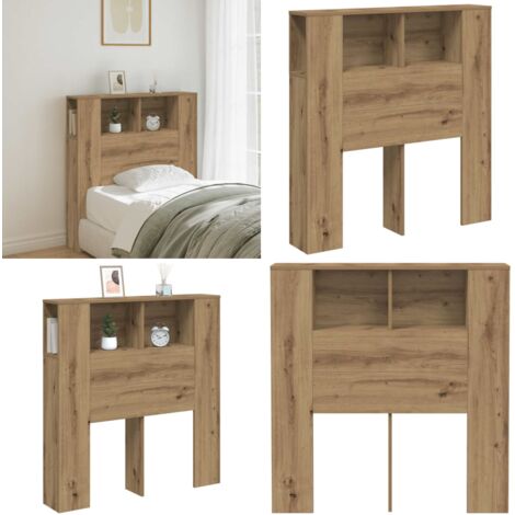 Cabecero armario madera ingeniería roble artisan 100x18,5x102,5cm - Madera de ingeniería - Armario de roble