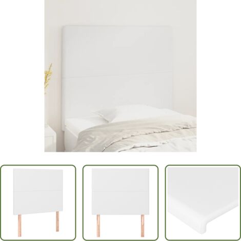 Cabecero blanco -  Cabecero de cama blanco 100x5x118/128 cm piel sintética