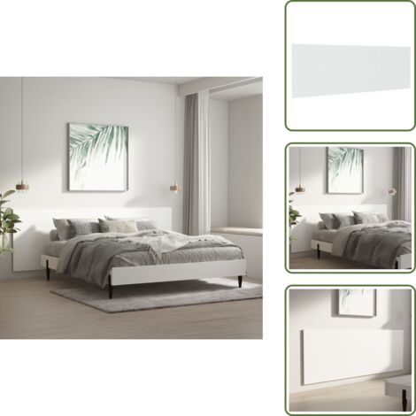 Cabecero blanco - vidaXL Cabecero de cama pared madera contrachapada blanco 240x1,5x80cm -