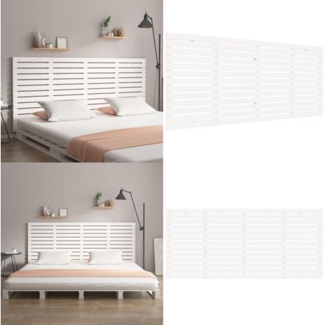 Cabecero cama de pared madera maciza pino blanco 166x3x91,5 cm - Cabecero de pared - Madera de pino