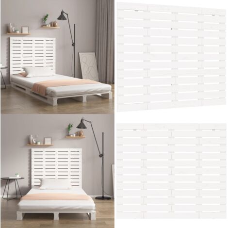 Cabecero cama de pared madera maciza pino blanco 81x3x91,5 cm - Cabecero de pared - Madera de pino