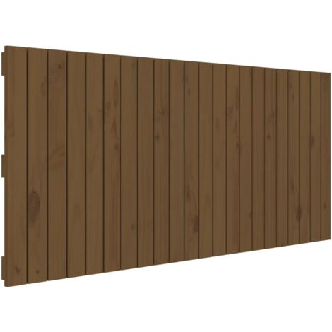 Cabecero cama pared madera maciza pino marrón miel 140x3x60 cm vidaXL
