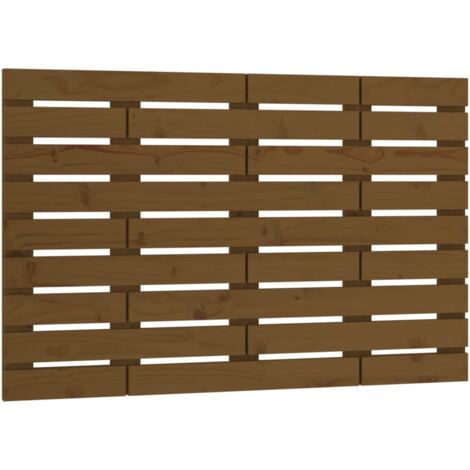 Cabecero de cama de pared madera maciza pino negro 96x3x91,5 cm   - Negro