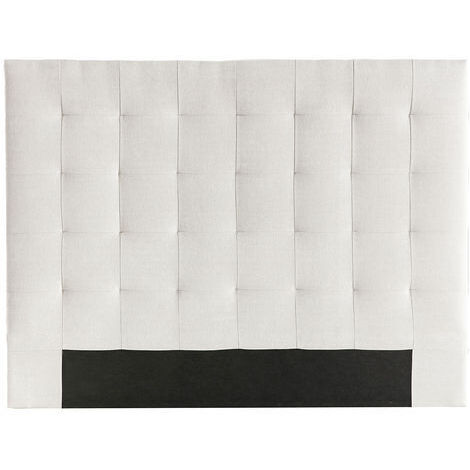 Cabecero capitoné en tejido beige 140 cm HALCIONA