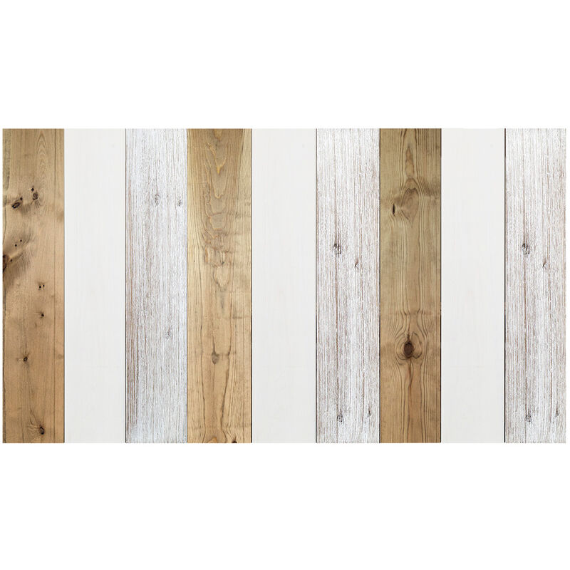 

Decowood - Cabecero Combinado vintage blanco y envejecido fla 160x80cm