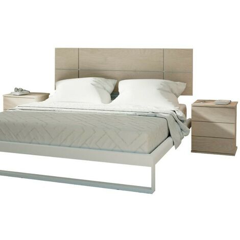 Cabecero con 2 mesitas Nova Camas 150 cm Dormitorio habitación Matrimonio Roble Aurora Estilo Moderno Muebles