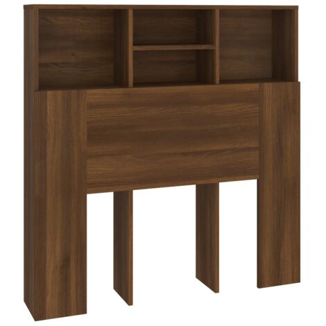 Cabecero con almacenaje cama accesorio mesita de noche estante 100 x 19 x 103,5 cm MDF marrón TDL0200067