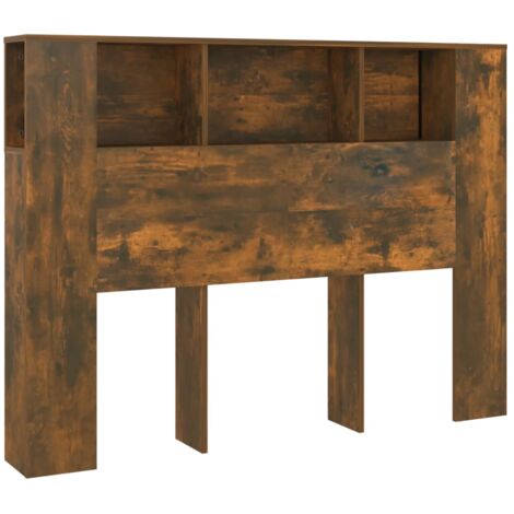 Cabecero con almacenaje cama accesorio mesita de noche estante 140 x 18,5 x 104,5 cm MDF marrón TDL0200078