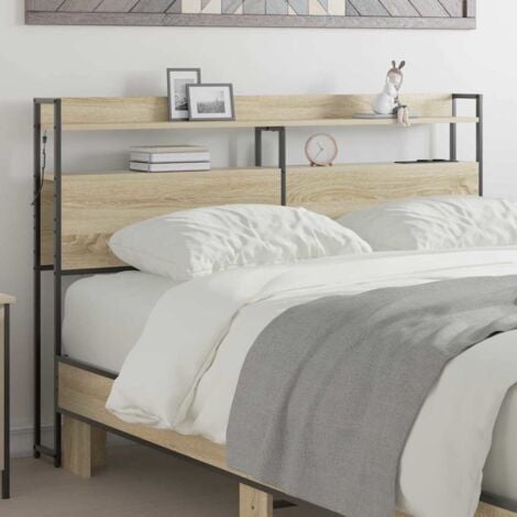 TORANA Cabecero con estante Roble 135 cm Madera contrachapada