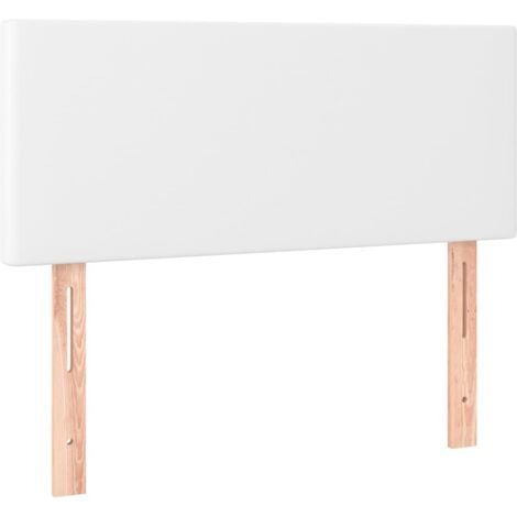 Cabecero con LED cuero sintético blanco 100x5x78/88 cm vidaXL